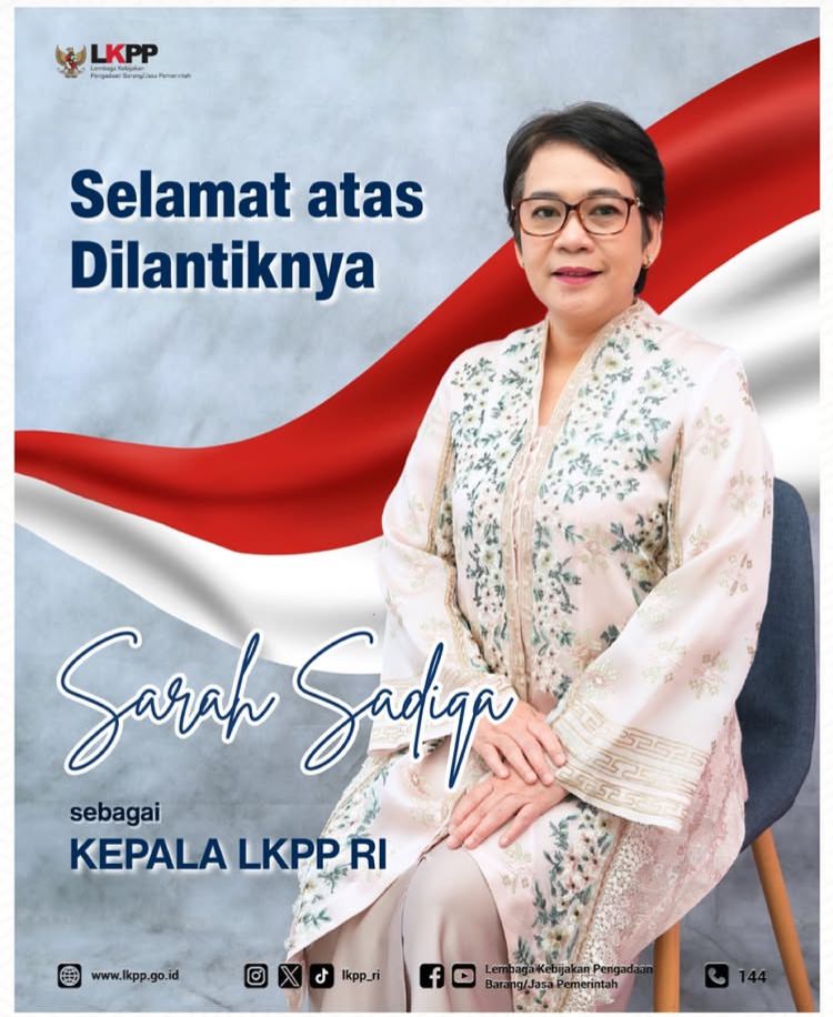 Ibu Sarah Sadiqa Dilantik Jadi Kepala LKPP